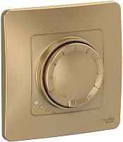 Светорегулятор поворотно-нажимной с рамкой Systeme Electric Blanca 5-400Вт титан картинка